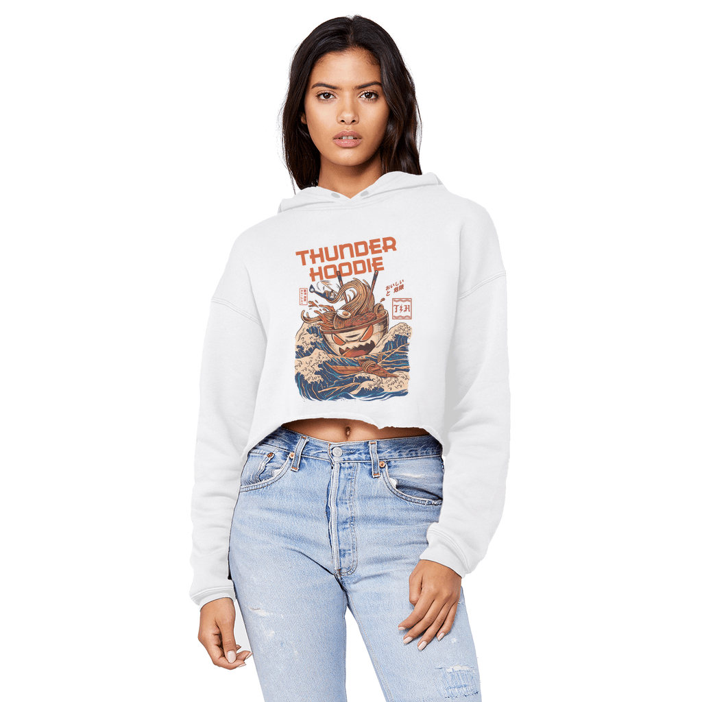 Cropped Raw Edge Boyfriend Hoodie