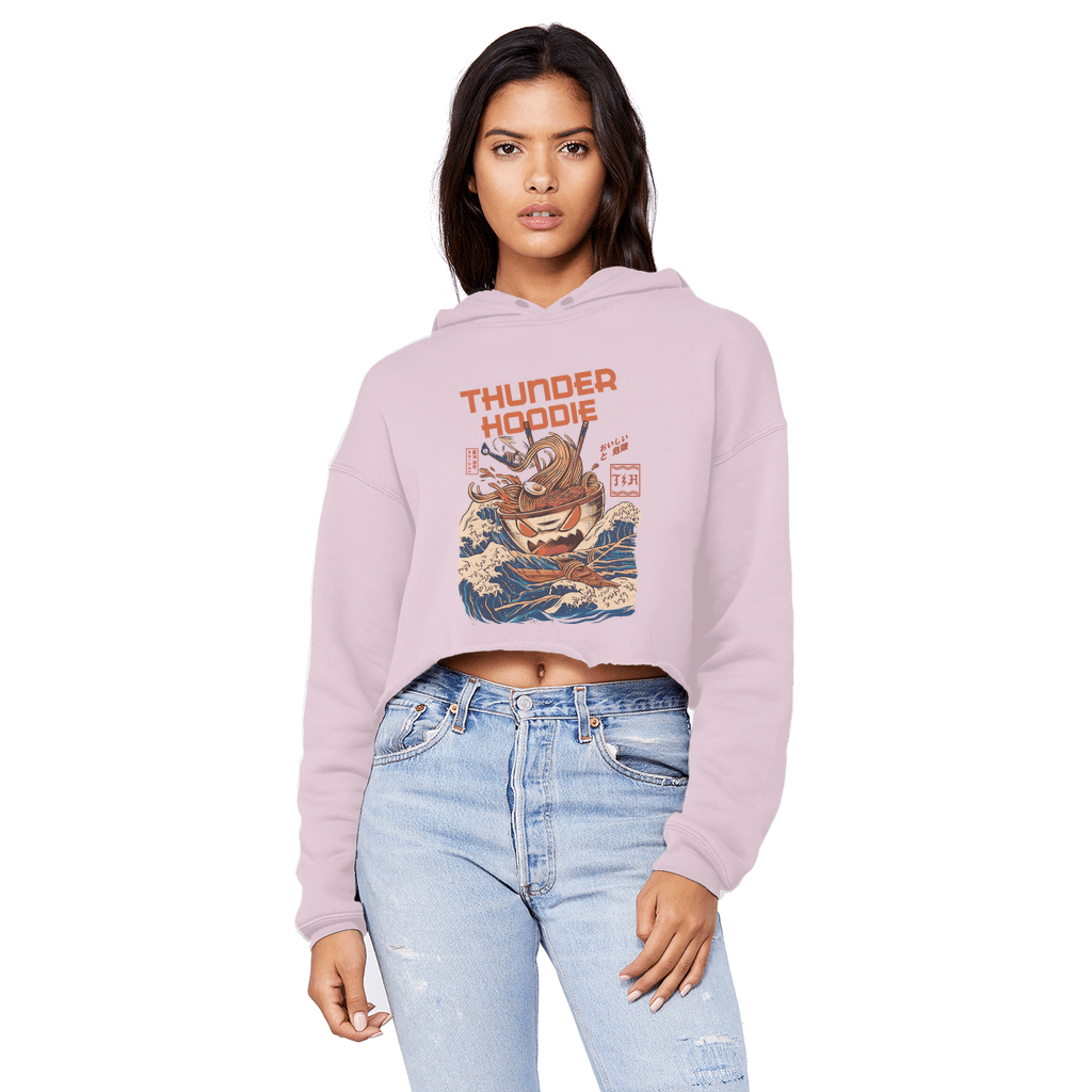 Cropped Raw Edge Boyfriend Hoodie