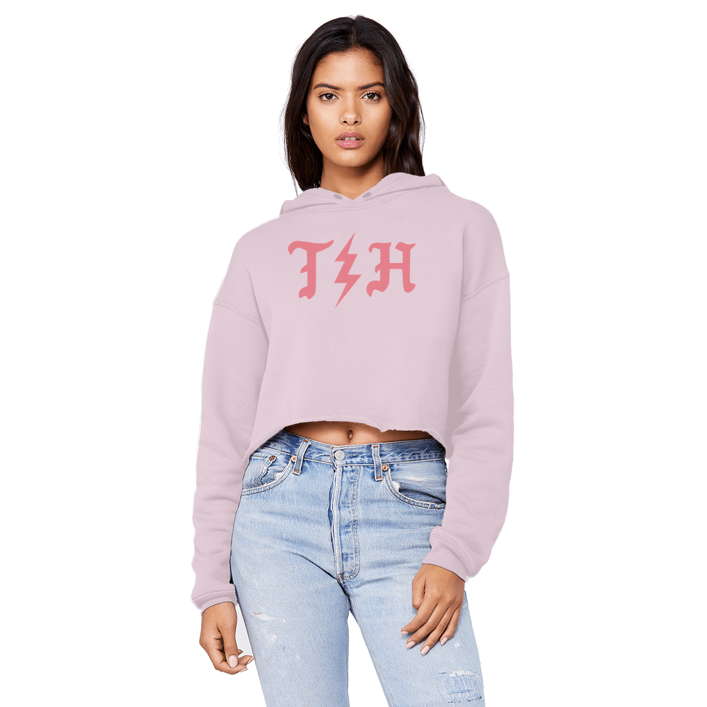 Cropped Raw Edge Hoodie