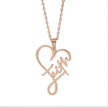 Women Faith Heart Necklace