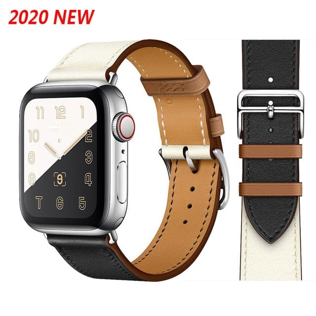 Solid Color Leather loop Bracelet for Apple Watch