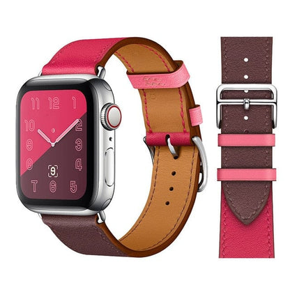 Solid Color Leather loop Bracelet for Apple Watch