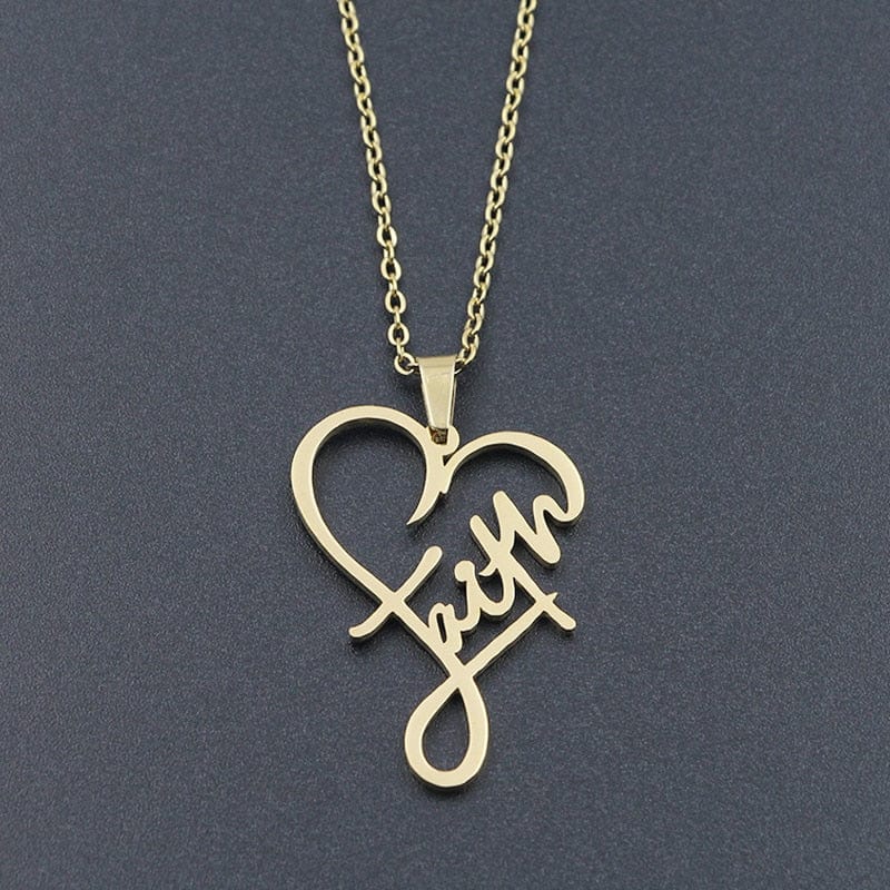 Women Faith Heart Necklace