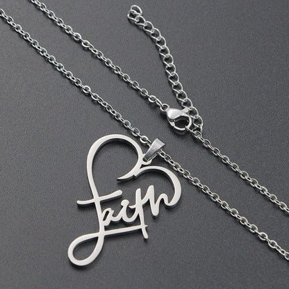 Women Faith Heart Necklace