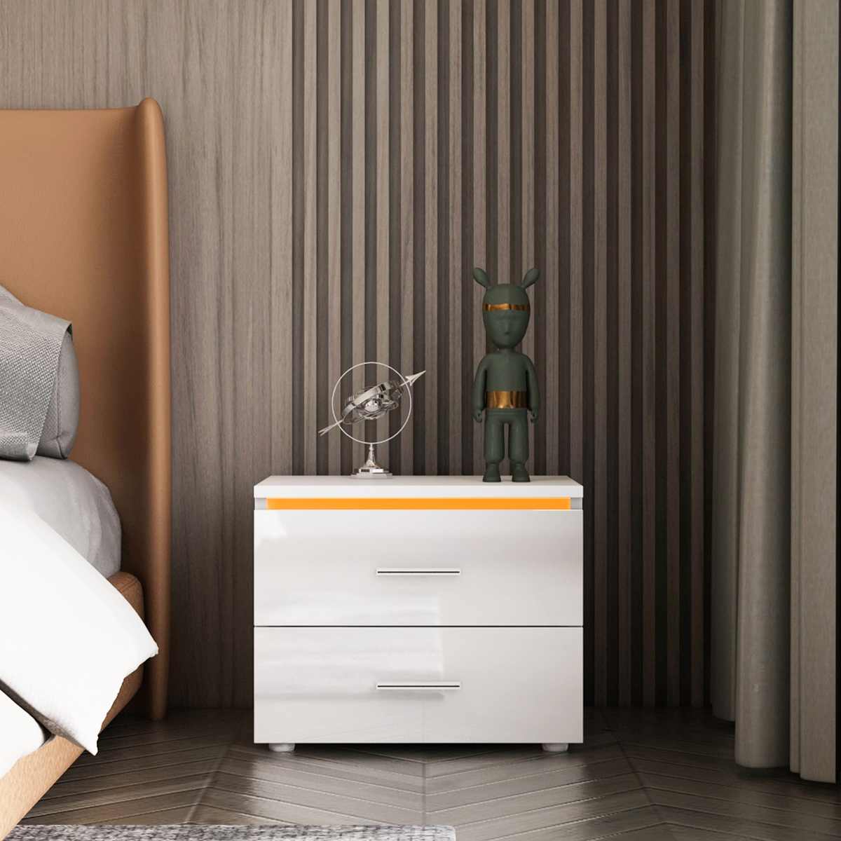 Modern Luxury LED Light Nightstand