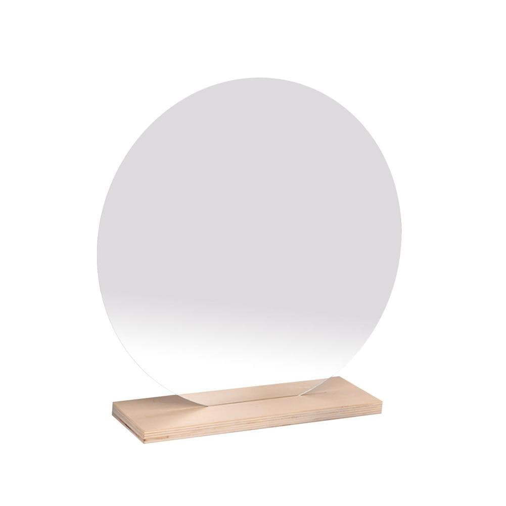 Moon Shape Mirror With Wooden Stand