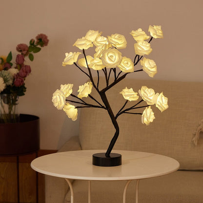 USB Battery Operated LED Table Lamp Rose Flower