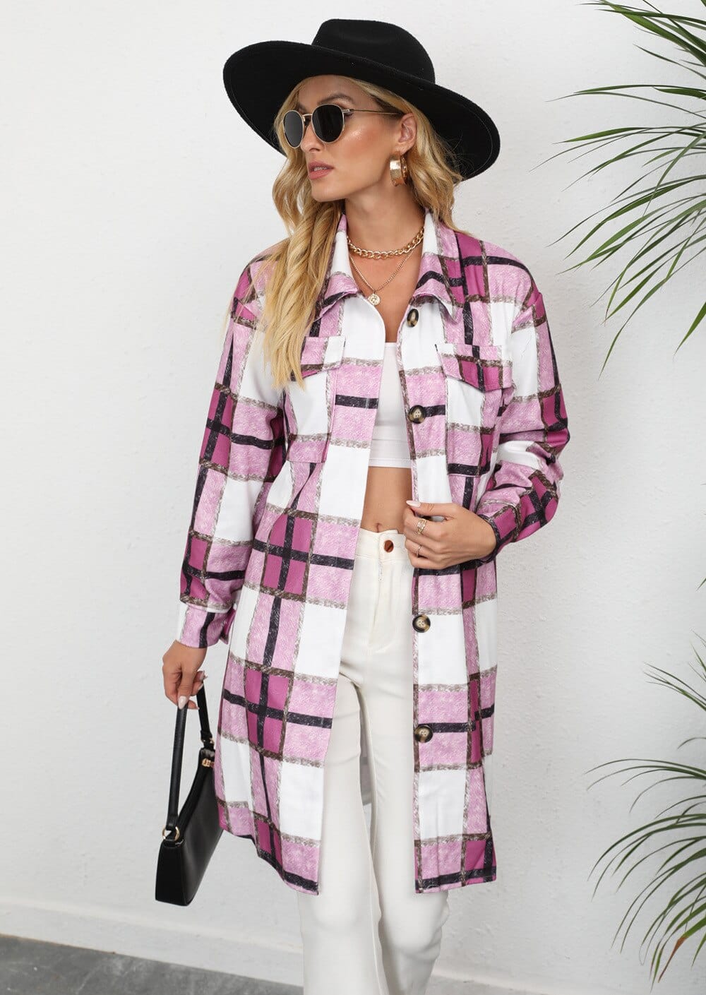 Women Checkered Cardigan Shirt