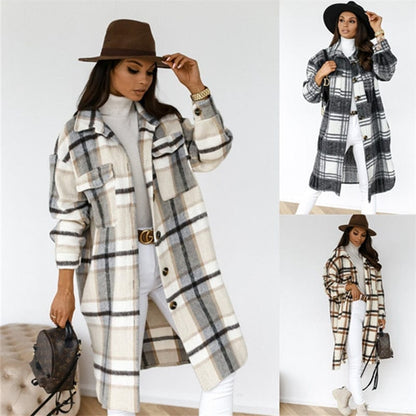 Women Checkered Cardigan Shirt