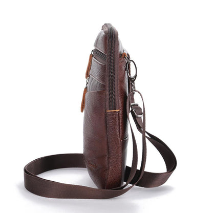 Men Genuine Leather Waist Packs