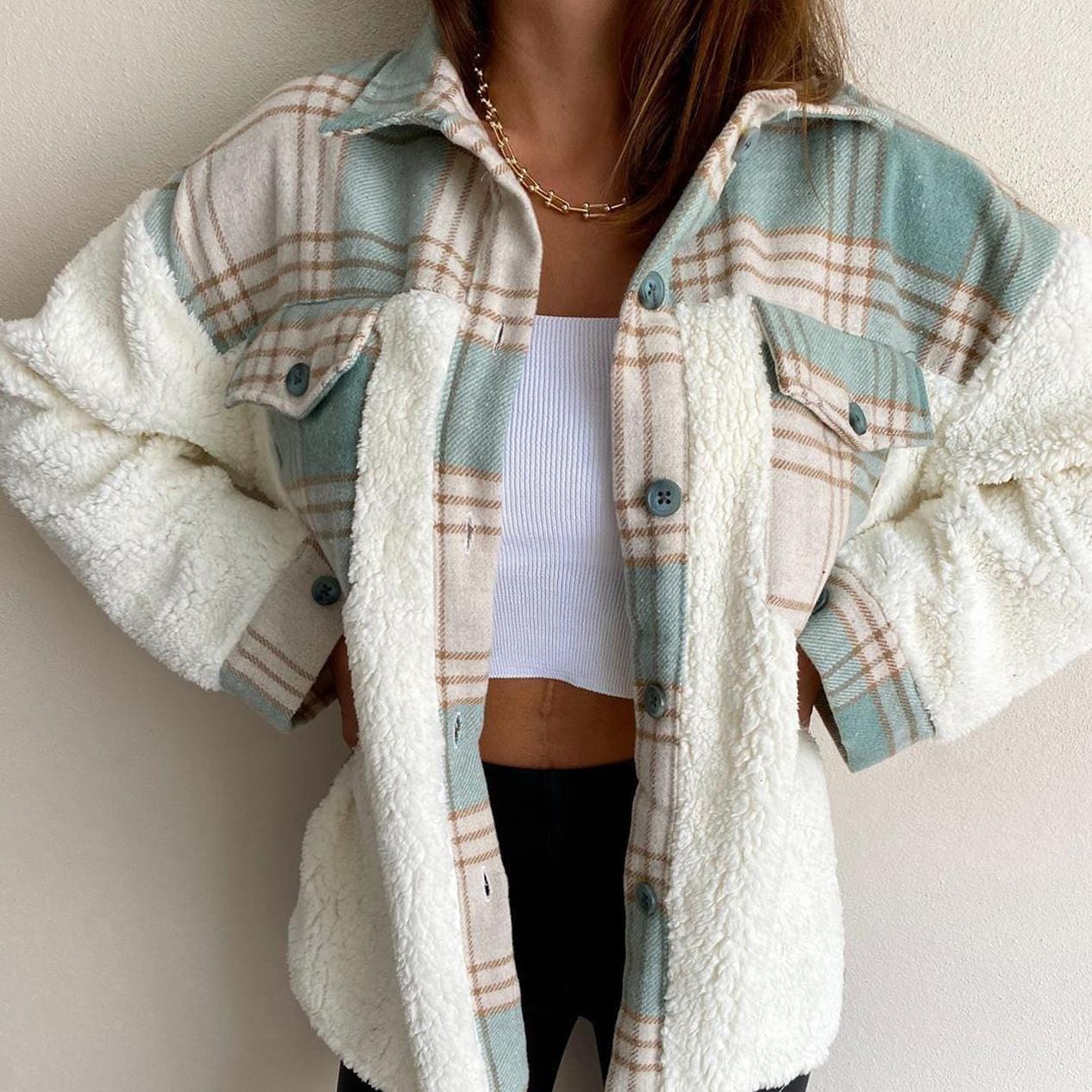 Women Checkered Cardigan Shirt