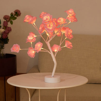 USB Battery Operated LED Table Lamp Rose Flower