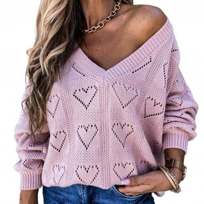 Women Autumn Winter Love Heart Sweater