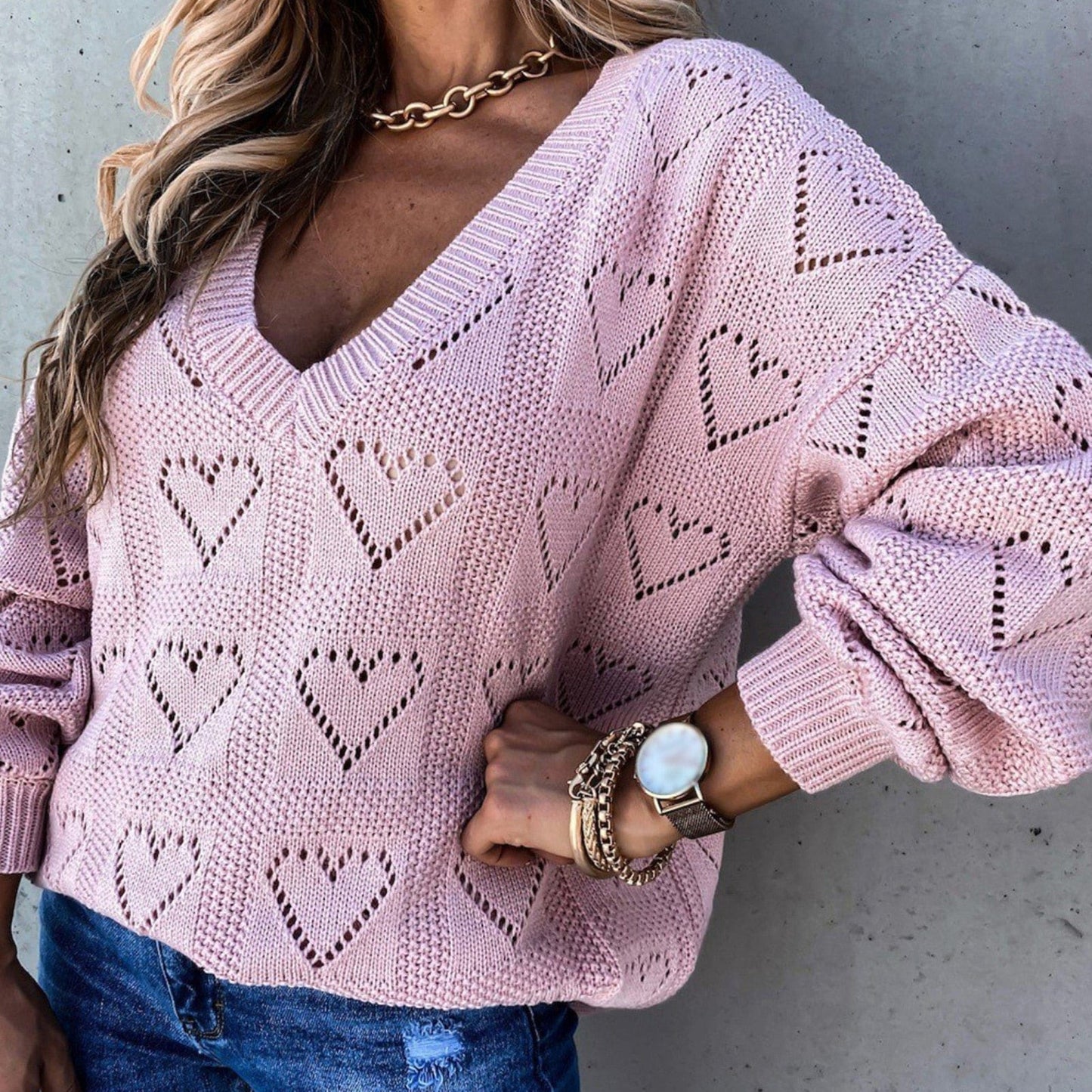 Women Autumn Winter Love Heart Sweater