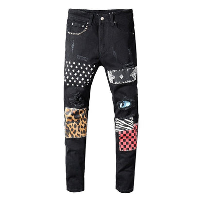 Men's Patchwork Jeans