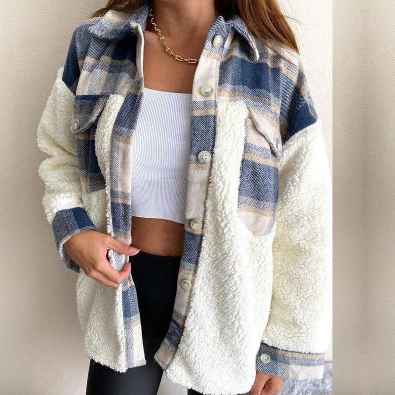 Women Checkered Cardigan Shirt