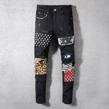 Men's Patchwork Jeans