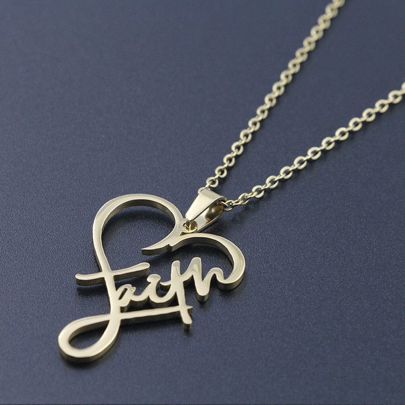 Women Faith Heart Necklace