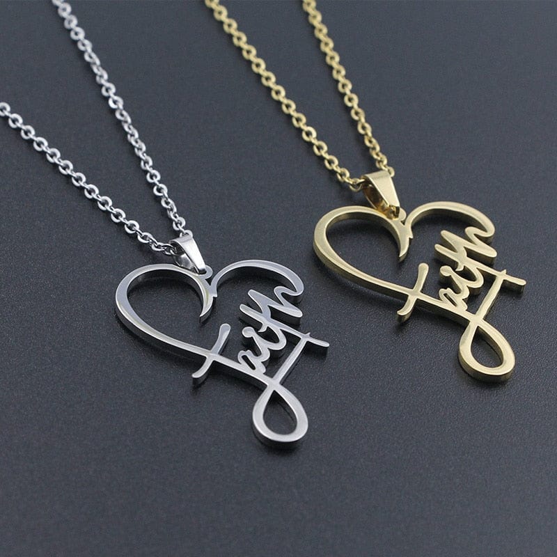 Women Faith Heart Necklace