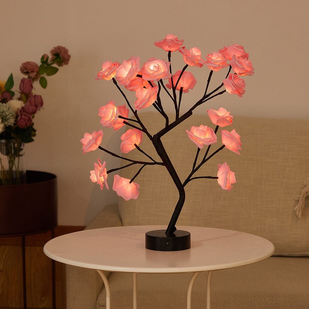 USB Battery Operated LED Table Lamp Rose Flower