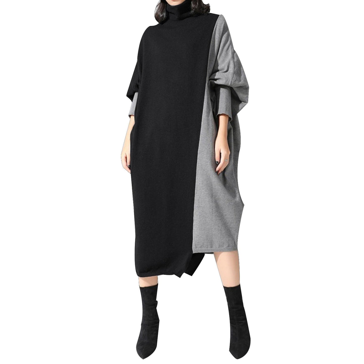 Fashion Turtleneck Long Sleeve Dress