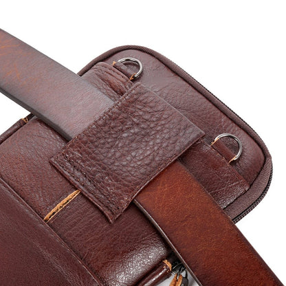 Men Genuine Leather Waist Packs