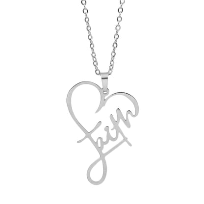 Women Faith Heart Necklace