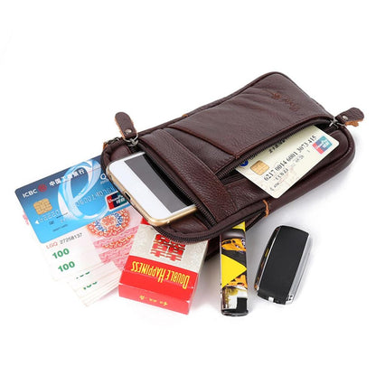 Men Genuine Leather Waist Packs