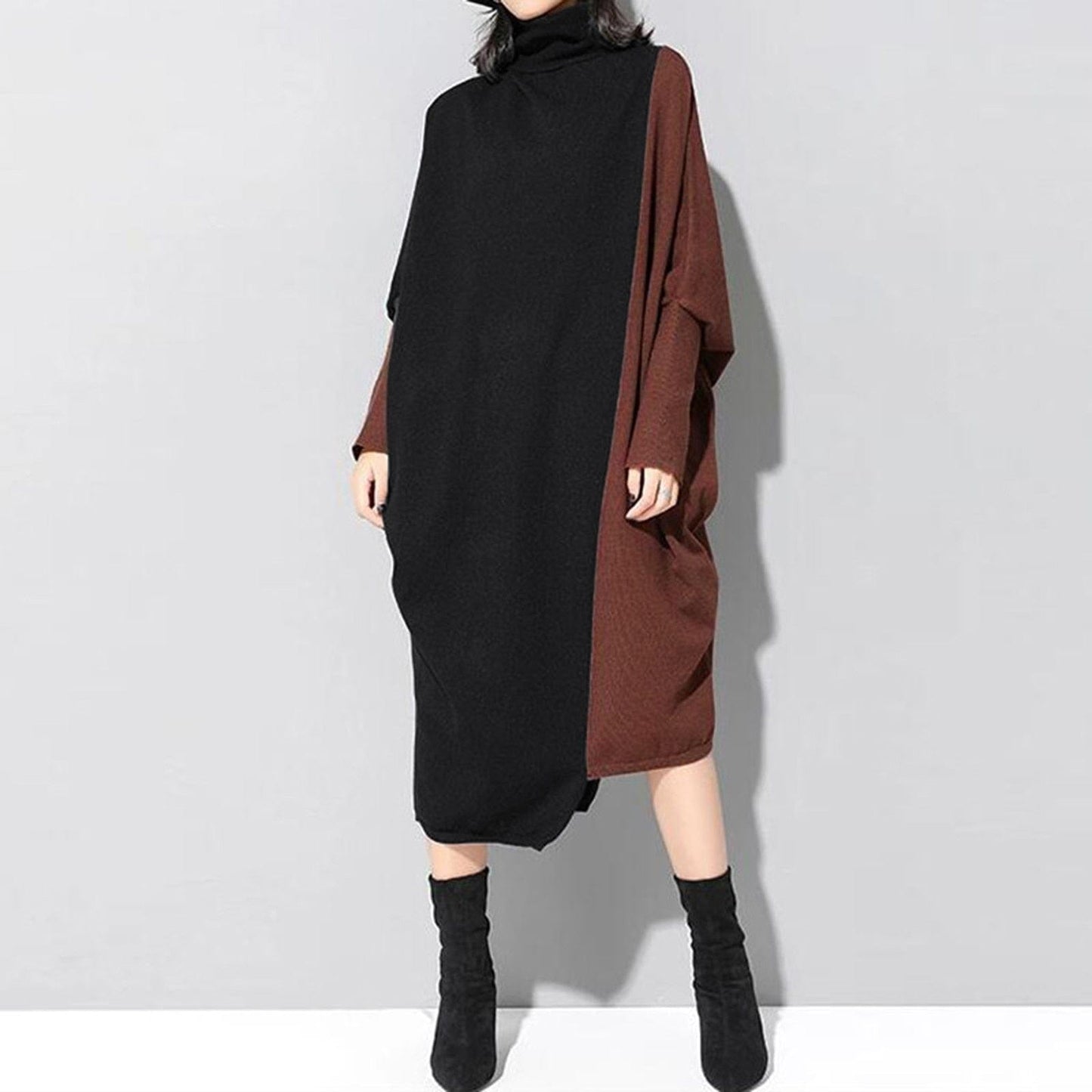 Fashion Turtleneck Long Sleeve Dress