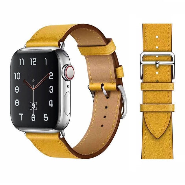 Solid Color Leather loop Bracelet for Apple Watch