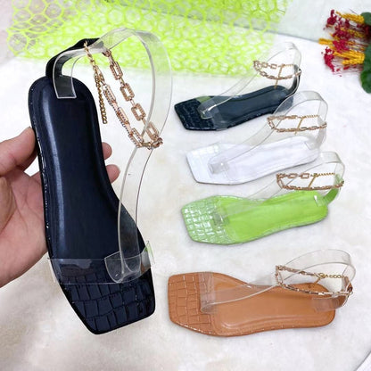 Women Crystal Chain Sandals