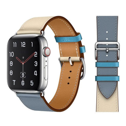 Solid Color Leather loop Bracelet for Apple Watch