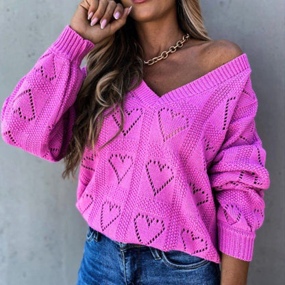 Women Autumn Winter Love Heart Sweater