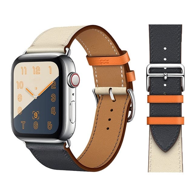 Solid Color Leather loop Bracelet for Apple Watch