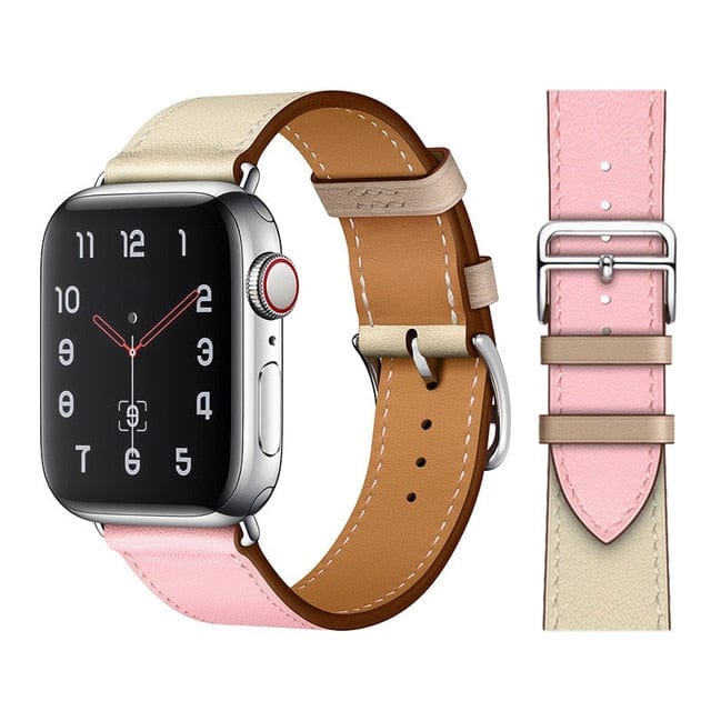 Solid Color Leather loop Bracelet for Apple Watch