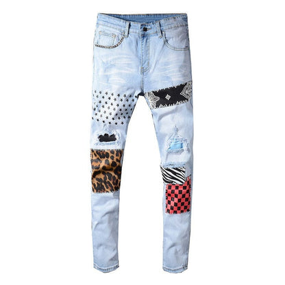 Men's Patchwork Jeans