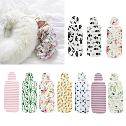 Baby Swaddle Blanket +Cap