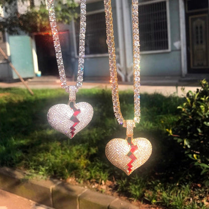 Broken Heart Pendent Necklace