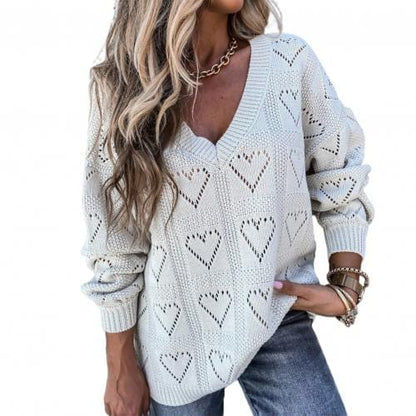 Women Autumn Winter Love Heart Sweater