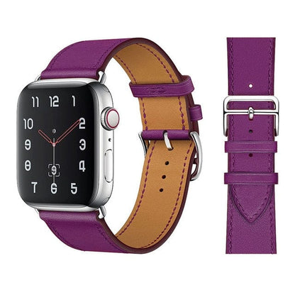 Solid Color Leather loop Bracelet for Apple Watch