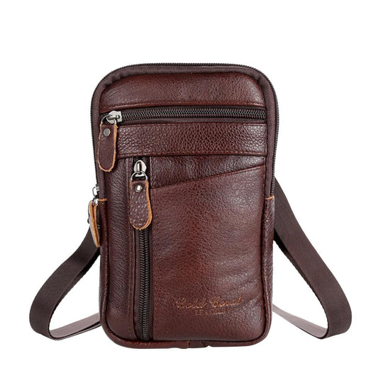 Men Genuine Leather Waist Packs