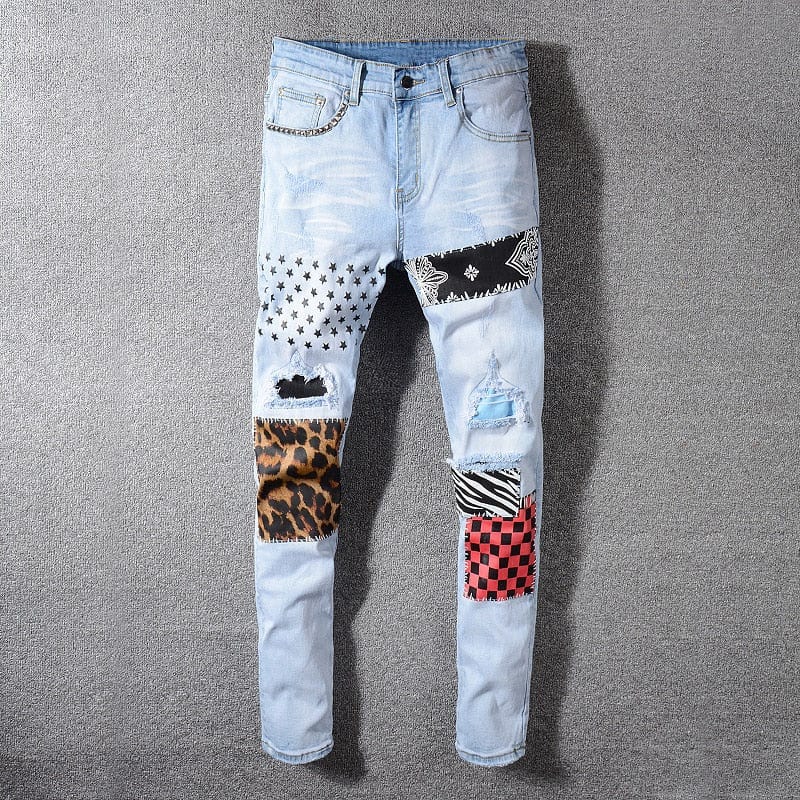 Men's Patchwork Jeans