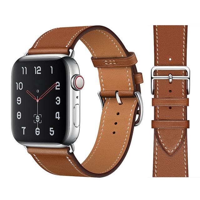 Solid Color Leather loop Bracelet for Apple Watch