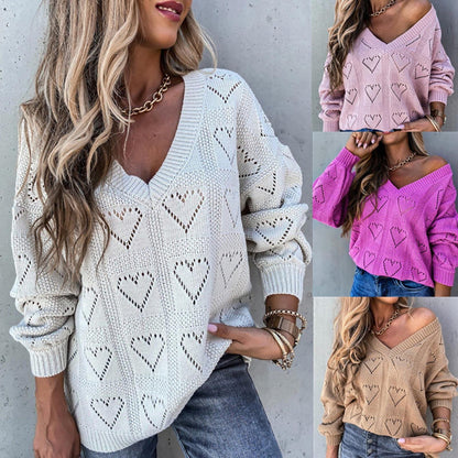 Women Autumn Winter Love Heart Sweater