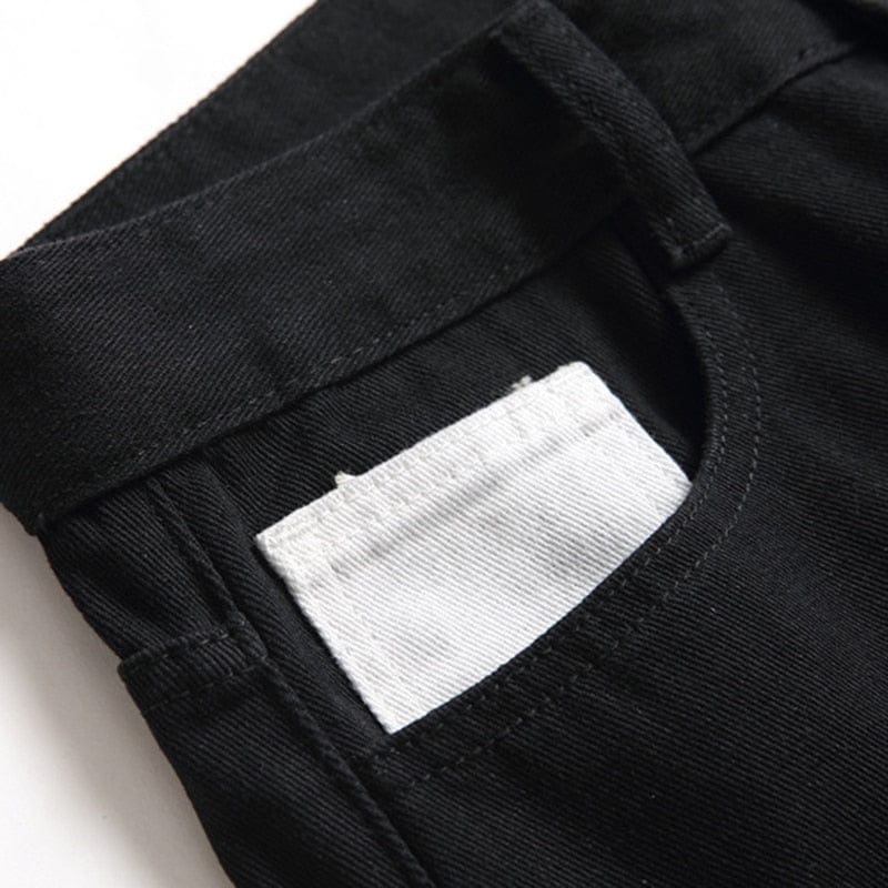 Men Zippers Black Jeans