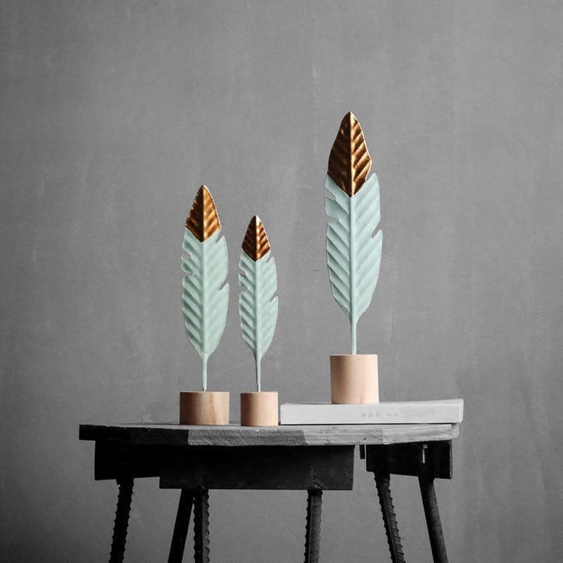 Modern Feather Wooden Home Decorations