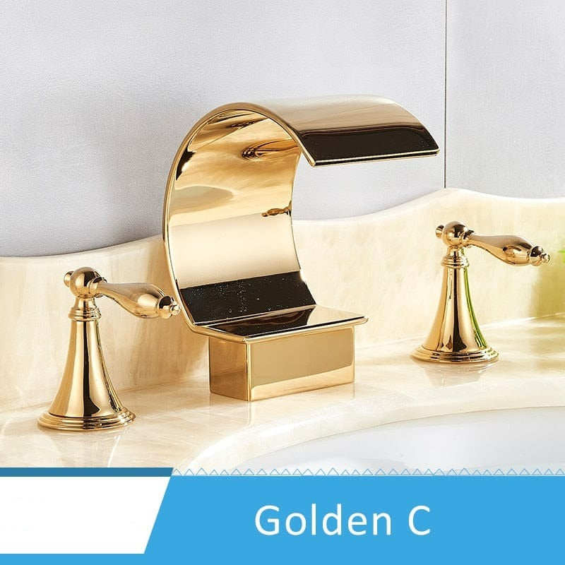 Luxury Golden Bathroom Faucet for Vessel Sink