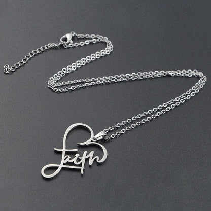 Women Faith Heart Necklace