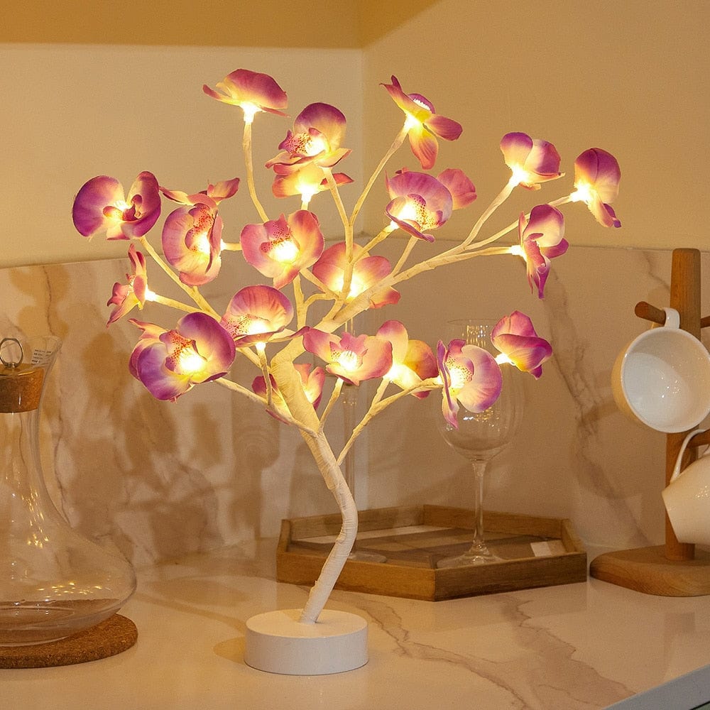 USB Battery Operated LED Table Lamp Rose Flower