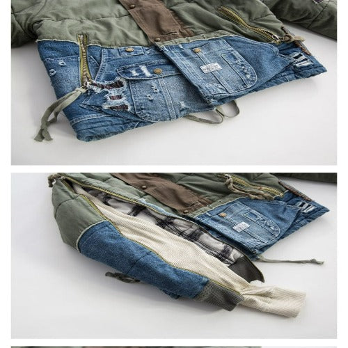 Men's Patchwork Denim Jacket